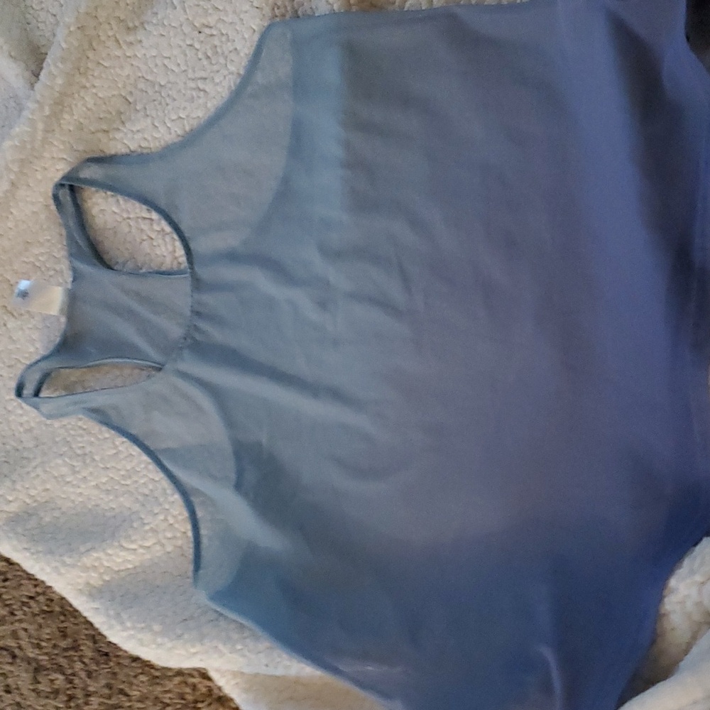 Sheer blue ombre racerback top
